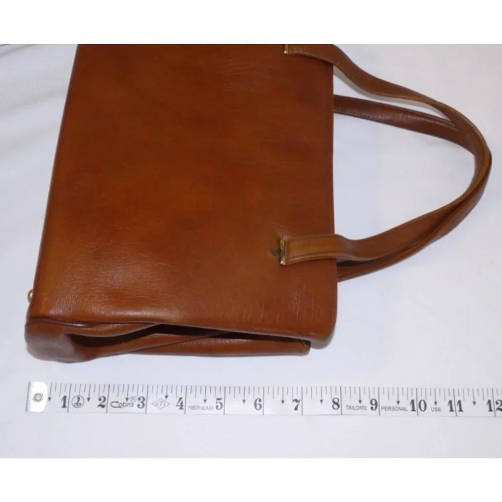 Vintage Globe Trotter brown leather flight bag satchel handbag purse by MARGOLIN